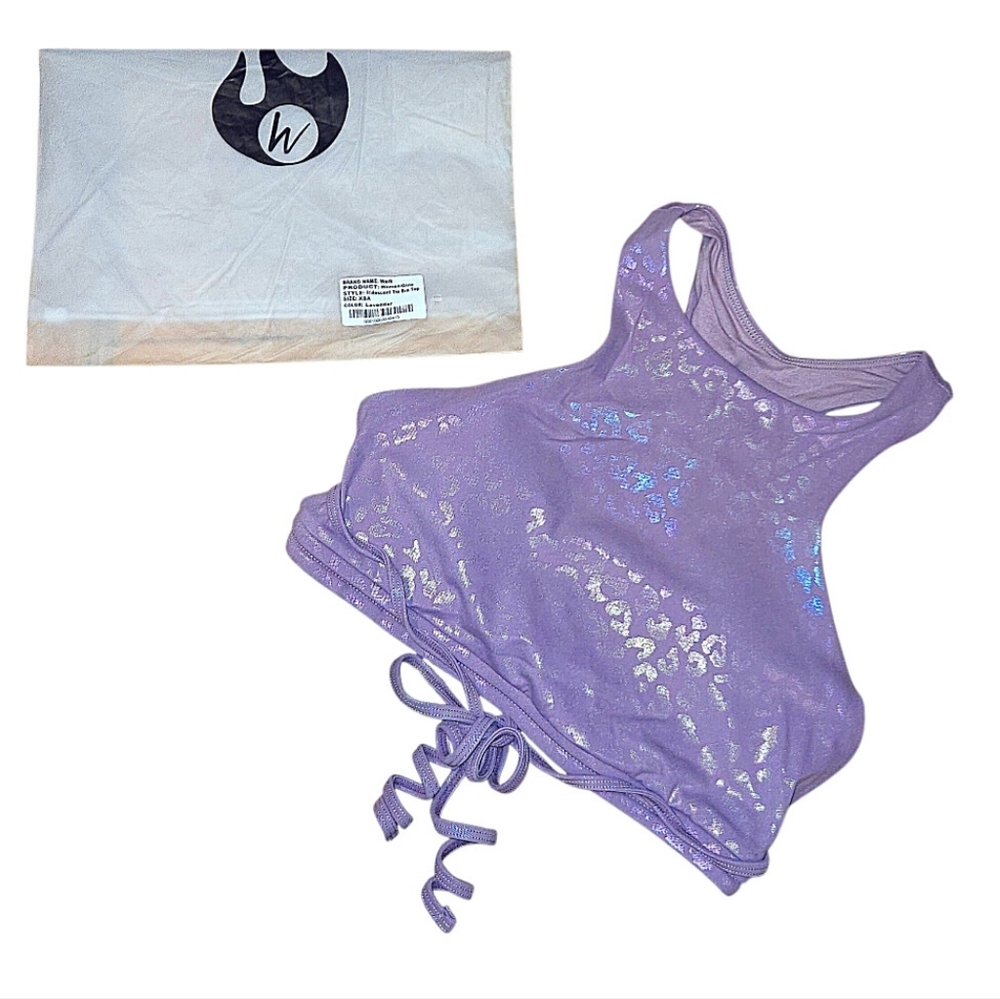 Werk Dancewear Lavender Iridescent Animal Print Bra Crop Top XSA HOST PICK NWOT